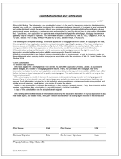 Credit Authorization and Certification