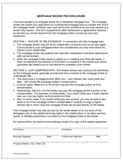 Mortgage Broker Fee Disclosure